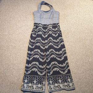 Anthropologie Lilka Maple Lane Jumpsuit Large Floral Wide Leg Flowy Cropped